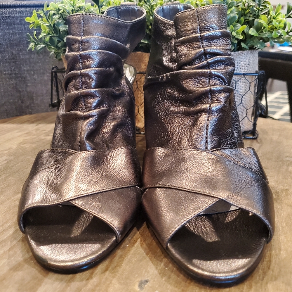 Guess | Metallic Booties Heel Open Toe Copper Gold - image 2